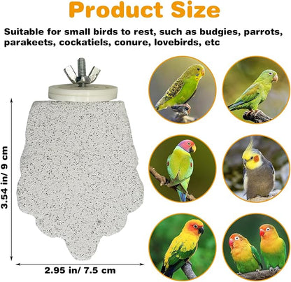 PINVNBY 4 PCS Bird Perches Calcium Parrot Perch Stand Bird Beak Grinding Stone - Image 2