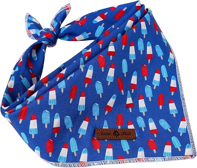 lionet paws Patriotic 4th of July Dog Bandana Summer Popsicle - Image 4