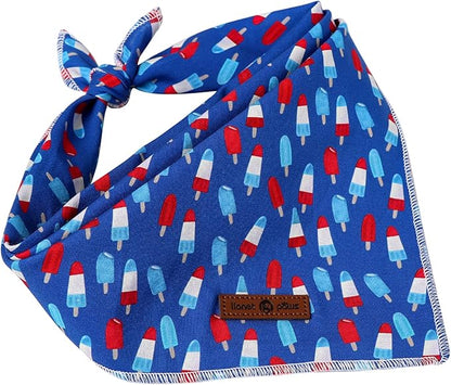 lionet paws Patriotic 4th of July Dog Bandana Summer Popsicle - Image 4