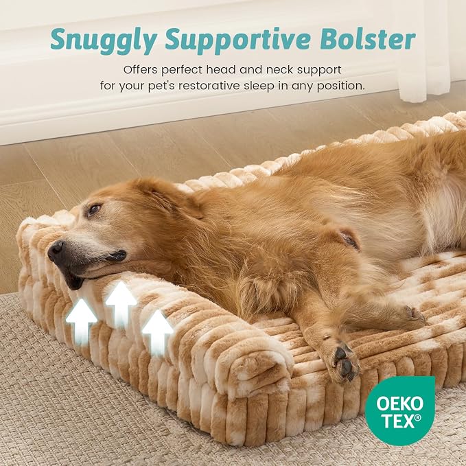 Cute Dog Bed, Faux Rabbit Fur Orthopedic Foam Dog Bed - Image 6