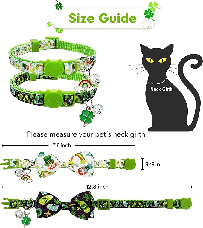 2 Pack St. Patrick Day Cat Collar - Image 3