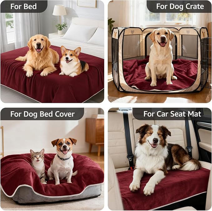 LOOBANI Waterproof Dog Blanket for Couch: Reversible Flannel Bed Blanket for - Image 5
