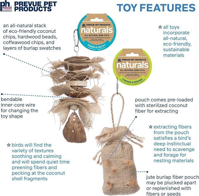 Prevue Pet Products Wholesome Naturals 4 Piece Bird Toy Bundle - Image 4