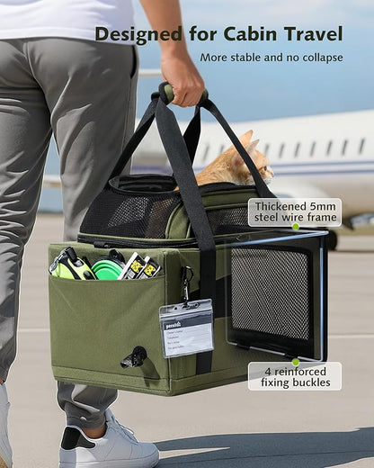 Pecute Expandable Pet Carrier Airline Approved Dog Cat Carrier, Breathable - Image 2