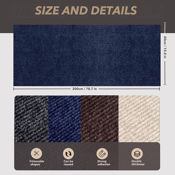 78.7"X15.8" Cat Scratching Mat, Self-Adhesive Cats Carpet, DIY Scratch - Image 4