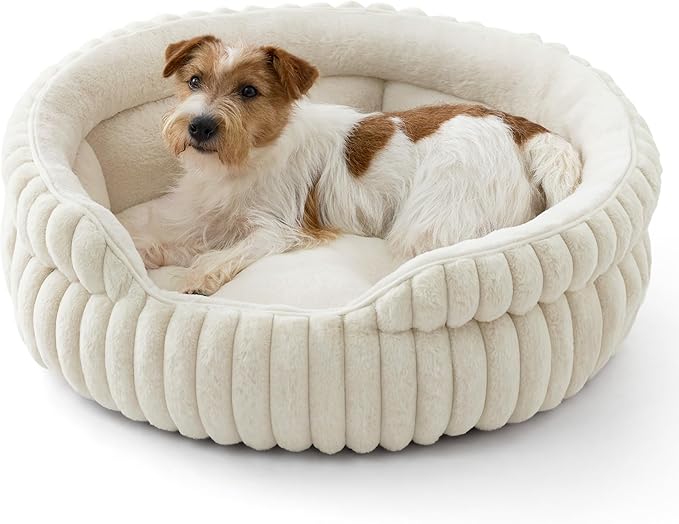 Bedsure ComfyFleece™ Medium Dog Bed, Washable Cute Pet Bed, Super Soft Corduroy by BEDSURE