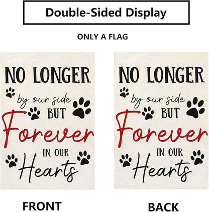 Pet Memorial Garden Flag No Longer By My Side Forever in Our Heart 12x18 Inch - Image 2