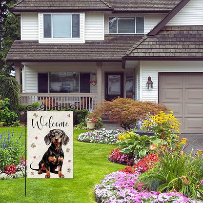 Welcome Dog Summer Garden Flag, Dog Paw Print Garden Flag, Welcome to Cute Dog - Image 4