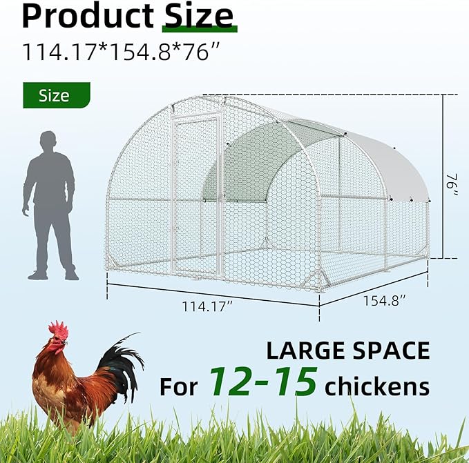 Large Metal Chicken Coop, Walk-in Chicken Run - Image 2