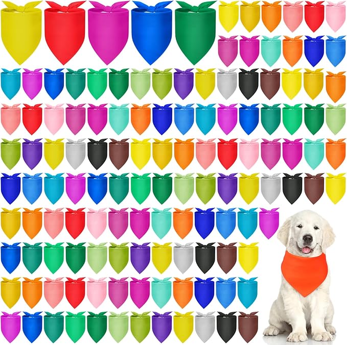 Kacctyen 100 Pieces Dog Bandanas Bulk Plain Blank Heat Transfer Triangle Dog by Kacctyen