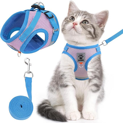 Cat Vest Harness and Leash Set for Walking Escape Proof, Adjustable Kitten by NCMAMA