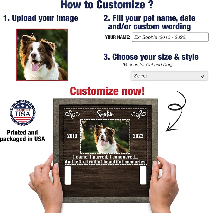 Customized Dog Picture Frames for Dogs That Passed Personalized Gifts for Pets - Image 2