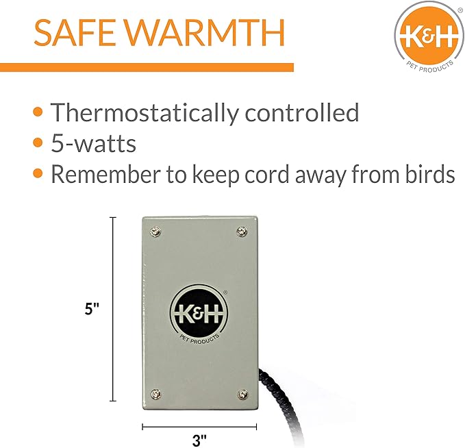 K&H Pet Products Snuggle-Up Bird Cage Heater, Bird Cage Accessory, Exotic Avian - Image 2