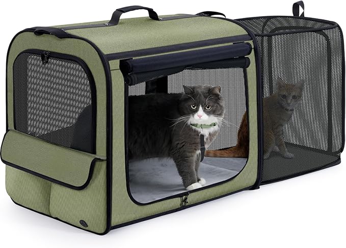 Pecute Dog Car Carrier Stable and Light Weight, Expandable Extra Space Dog by pecute