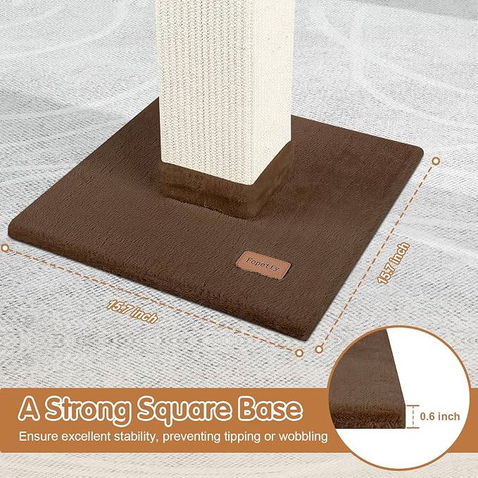 Cat Scratching Post 33 inch for Indoor Cats, High Cat Scratch Post Brown - Image 5