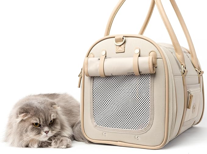 Soft-Sided Pet Carrier for Cats and Small Dogs – Stylish, Airline-Approved - Image 4