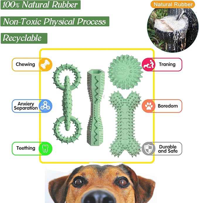 4 Pack Puppy Toys for 2-8 Months Pets Dog Chew Toy for Small Puppies Teething - Image 4