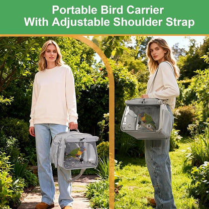 Portable Small Bird Travel Cage Carrier, Parrot Parakeet Cockatiels Bird Travel - Image 5