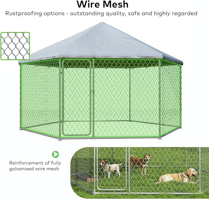9.1x9.1 FT Outdoor Dog Kennel Heavy Duty Dog Enclosure - Image 2