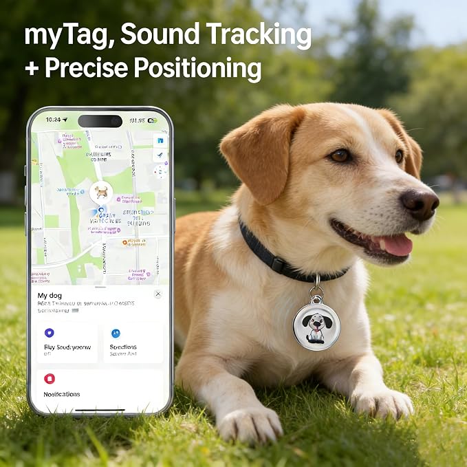 GPS Pet Tracker with Apple Find My Network, Android Compatibility, Real-Time - Image 3