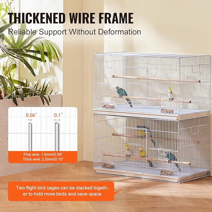 VEVOR 30-inch Flight Bird Cage, Stackable Bird Cage - Image 3
