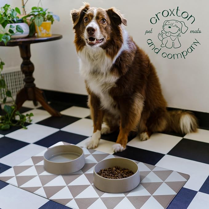 CROXTON & CO. Non-Slip Faux Leather Pet Feeding Mat - Image 6