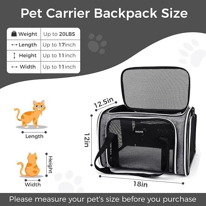 BAGLHER Pet Travel Carrier, Cat Carriers Dog Carrier - Image 2