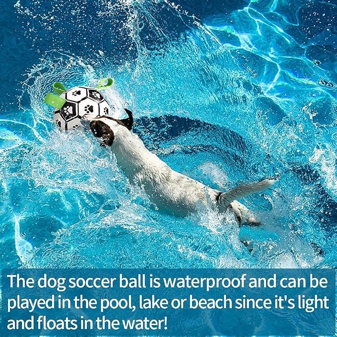 QDAN Dog Soccer Balls Toy with Bell Inside, Outdoor Interactive Toys - Image 8