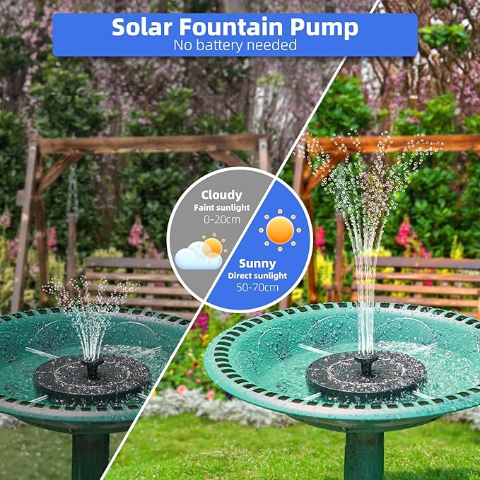 Solar Fountain for Bird Bath, Solar Water Fountain - Image 3