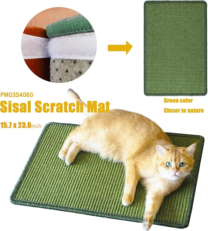 Cat Scratcher Mat, 23.6x15.7inch Natural Sisal Cat Scratchers - Image 4