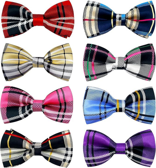 PET SHOW 8pcs Plaid Small Dogs Collar Bow Ties Puppies Cats Collar Charms by PETSHOW
