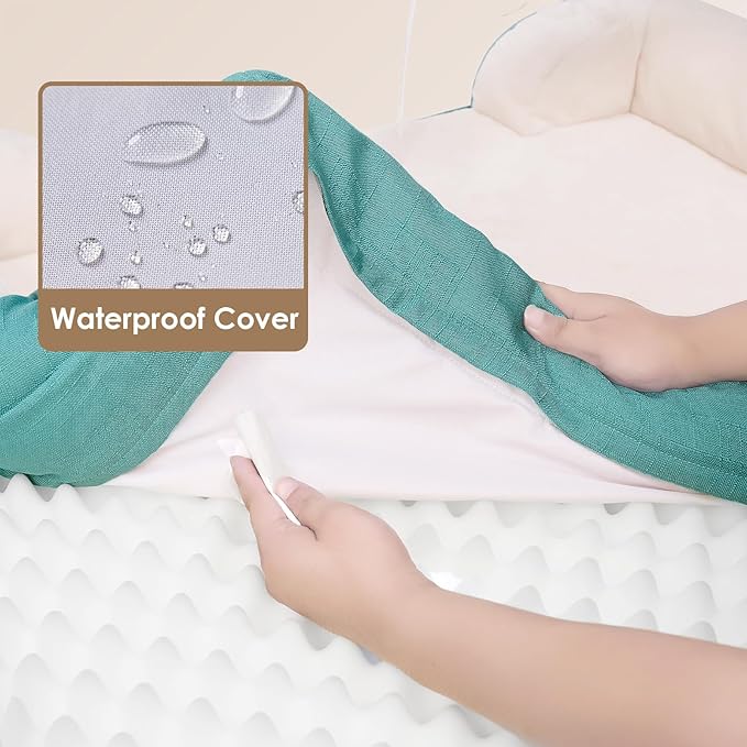 EHEYCIGA Orthopedic Dog Bed, Waterproof Memory Foam, Turquoise Blue - Image 3