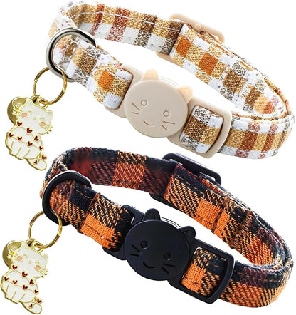 Elegant little tail 2 Pack Cat Collar- Fall Cat Collars Breakaway by Elegantlittletail