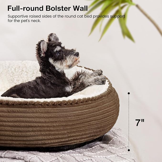 Love's cabin Round Donut Cat and Dog Cushion Bed, 25in Pet Bed - Image 5