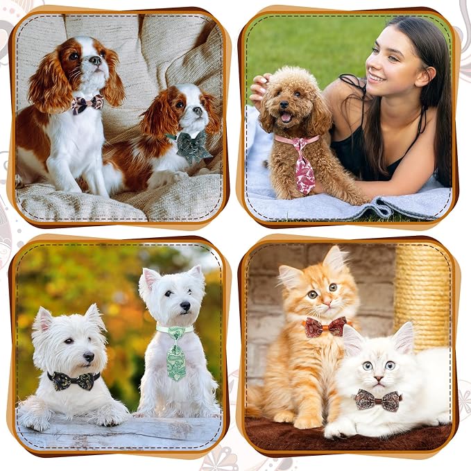 Reginary 100 Pieces Dog Bow Tie Collar Set Include 40 Dog Neckties, and 30 - Image 5