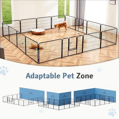 DUMOS Dog Playpen Indoor, Metal 32 Inch 16 Panels Foldable Pet Fence - Image 6