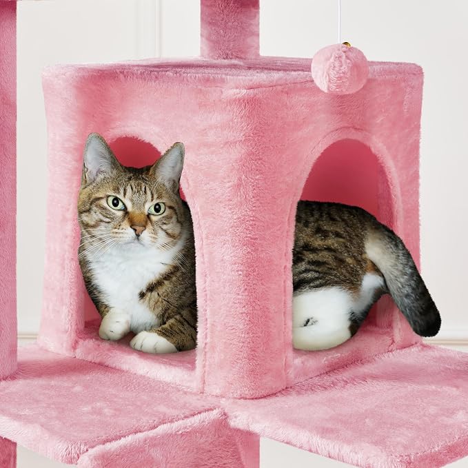 Yaheetech XL Cat Tree, 80in Multi-Level Cat Tower w/Scratching Posts, Double - Image 8