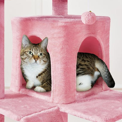 Yaheetech XL Cat Tree, 80in Multi-Level Cat Tower w/Scratching Posts, Double - Image 8