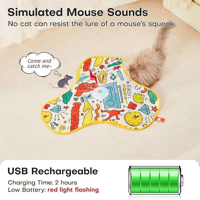 Potaroma Interactive Cat Feather Toys, Hide and Seek Concealed Moving Feather - Image 5