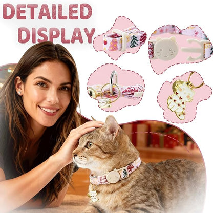 Elegant little tail 2 Pack Cat Collar- Christmas Cat Collars Breakaway - Image 2