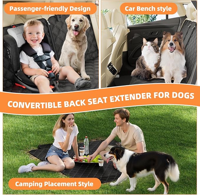 Simple Trending Dog Car Seat Cover, Back Seat Pet Bed Mat Protector Waterproof - Image 7