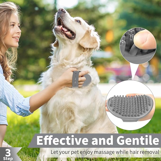 Comotech 6PCS Dog Bath Brush & Dog Toothbrush | Adjustable Handle Shampoo Brush - Image 4