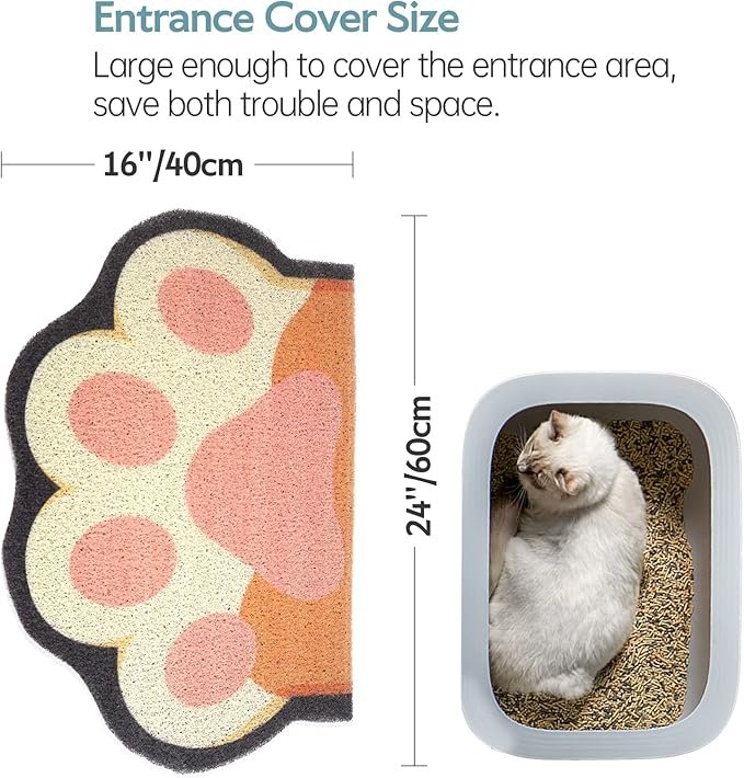 Cute Cat Litter Mat 24”x16”, Litter Box Mat, Litter Trapping Mat, Soft on Kitty - Image 3