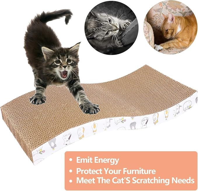 PatiencET Cardboard Cat Scratcher Pads, Double-Sided, Catnip Included, - Image 4