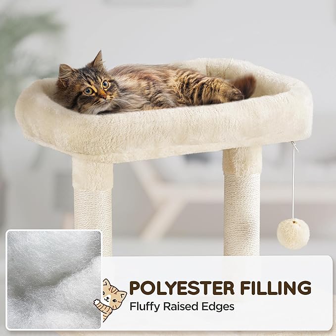 Yaheetech 54in Sturdy Cat Tree for Large Cats, Hammock & Top Perch, Indoor Pet - Image 4