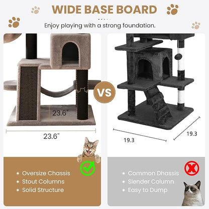 SHA CERLIN 65in Larger Cat Tree Tower Condo - Image 6