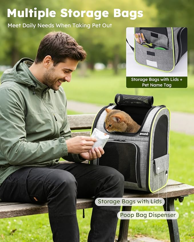 Pecute Cat Backpack Carrier Expandable, Foldable Pet Backpack - Image 9