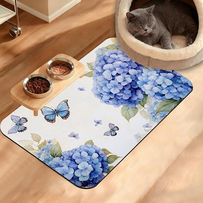 Pet Feeding Mat, Non-Slip Water Bowl Placemat, Pet Supplies 16" x 24" by Unknown