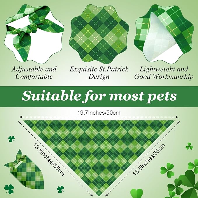 Weewooday 50 Pcs St Patricks Day Bandanas Bulk - Image 3