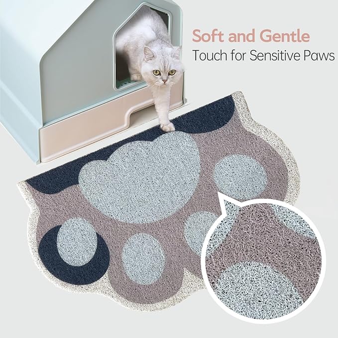 Cute Cat Litter Mat 24”x16”, Litter Box Mat, Litter Trapping Mat, Soft on Kitty - Image 6